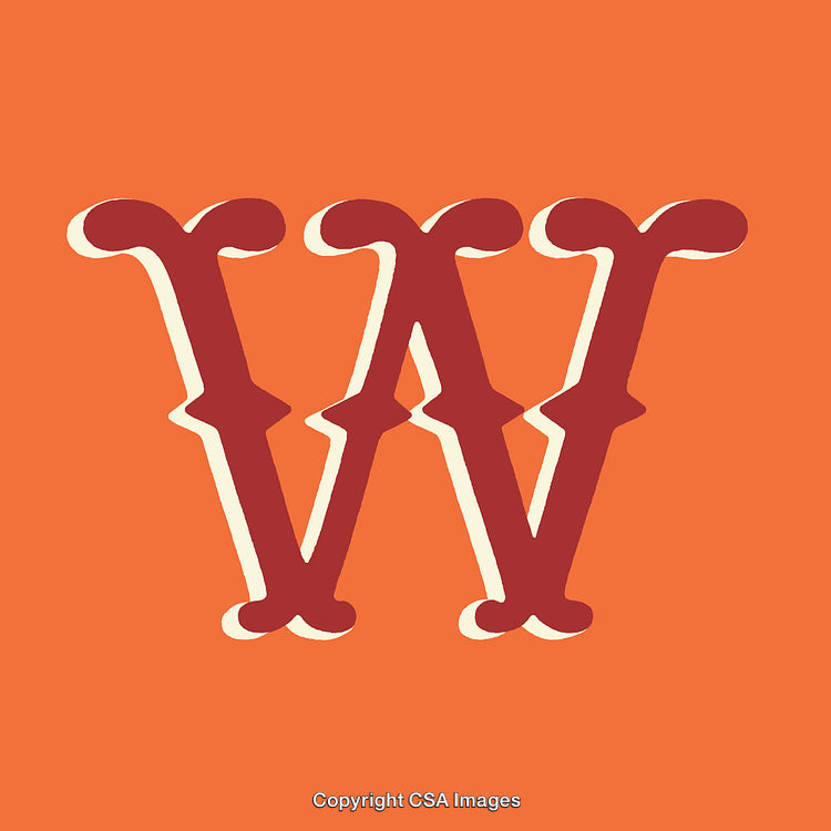 Bold Stylized Letter W on an Orange Background