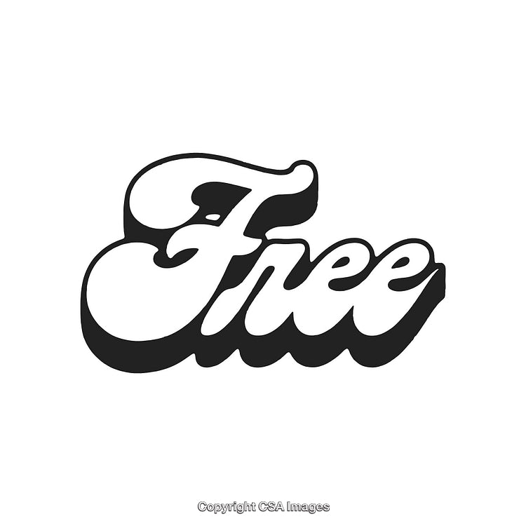 Stylish Black and White Free Text Illustration in Bold Font
