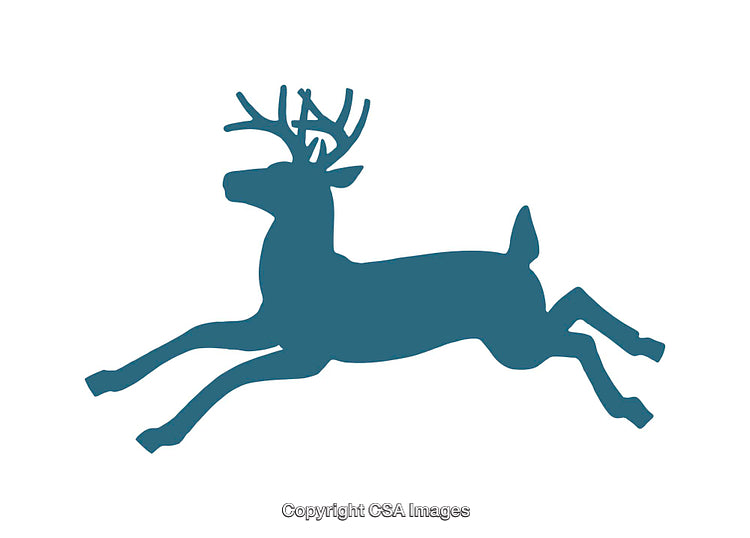 Silhouette of a Running Deer Icon on a White Background