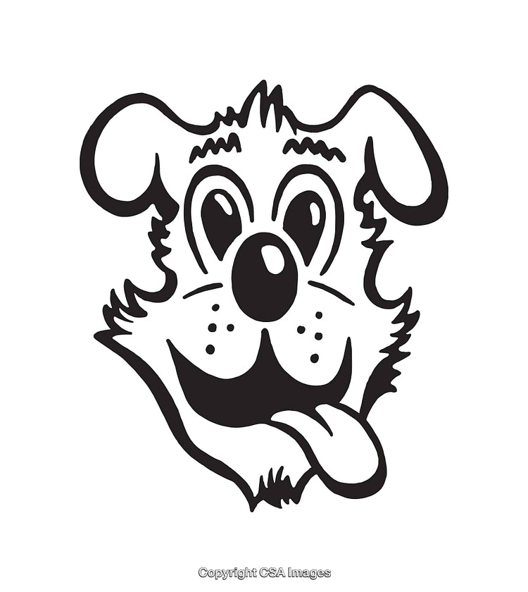 Playful Cartoon Dog Illustration with a Funny Expression