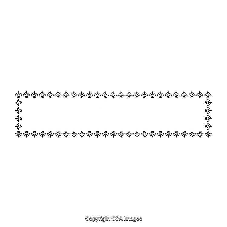 Decorative Black Fleur-De-Lis Themed Rectangular Border Design