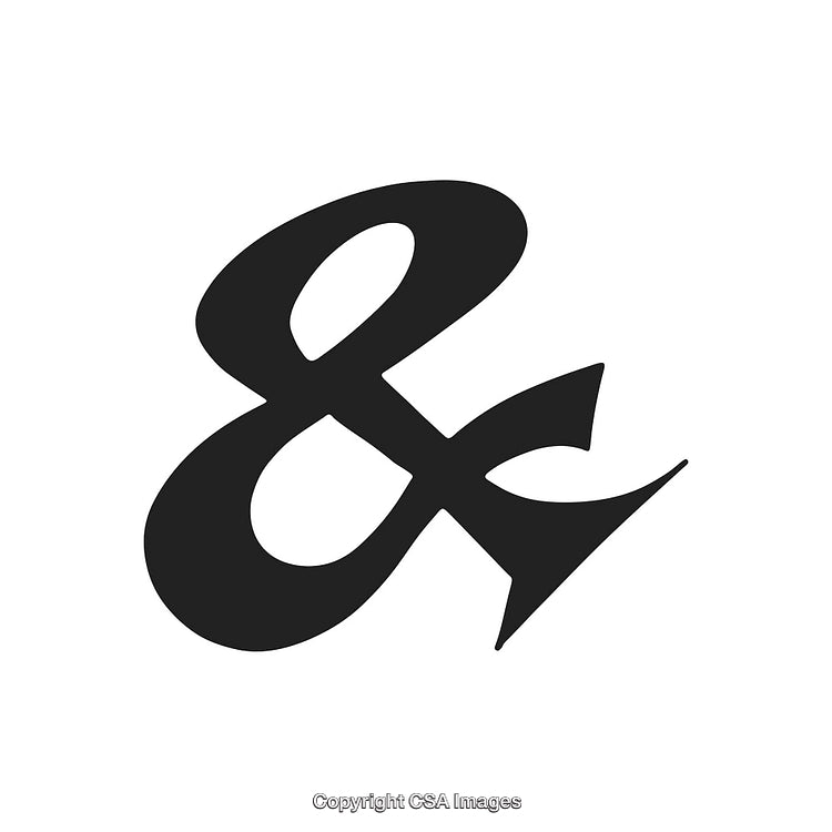 Elegant Black Ampersand Symbol on a White Background for Graphic Design