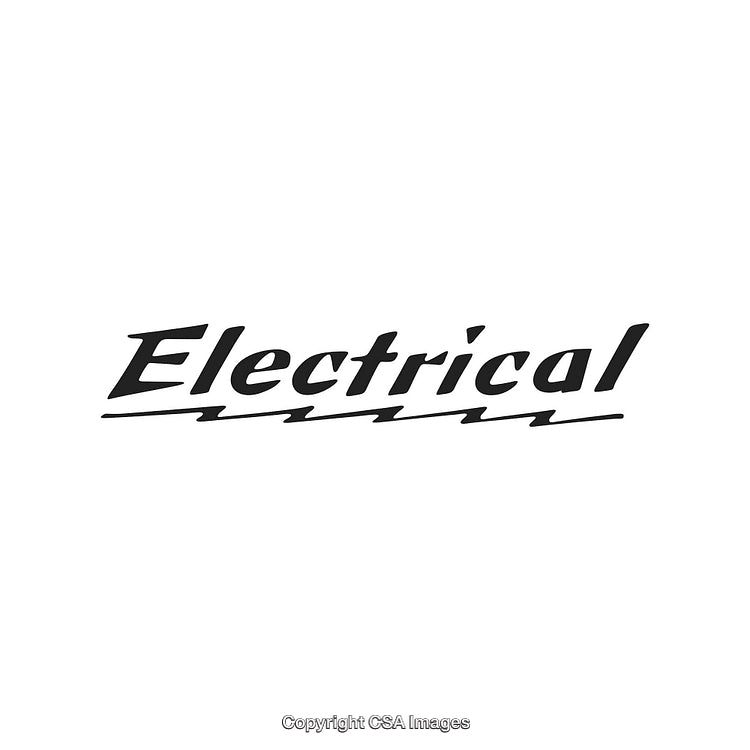 Stylized Electrical Logo with Dynamic Zigzag Underline Design
