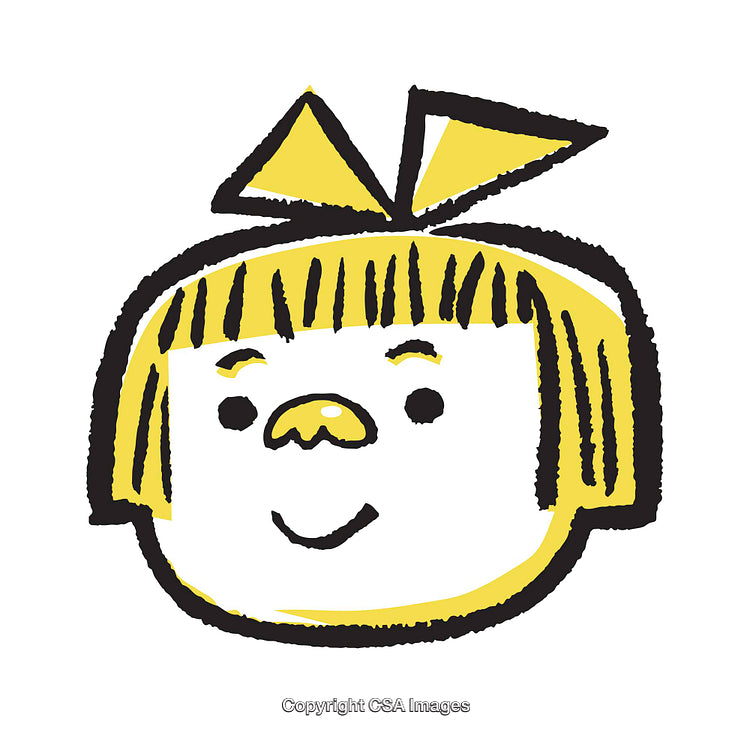 Colorful Illustration of a Cartoon Face with Yellow Accents