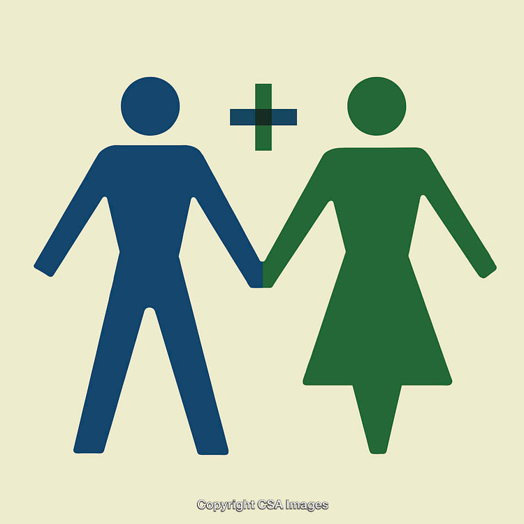 Abstract Symbol of Man and Woman in Simplistic Abstract Form