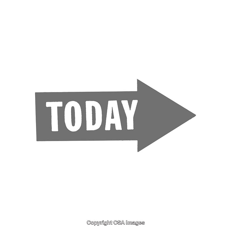 Directional Arrow Icon Highlighting the Word 'Today' in Bold Style
