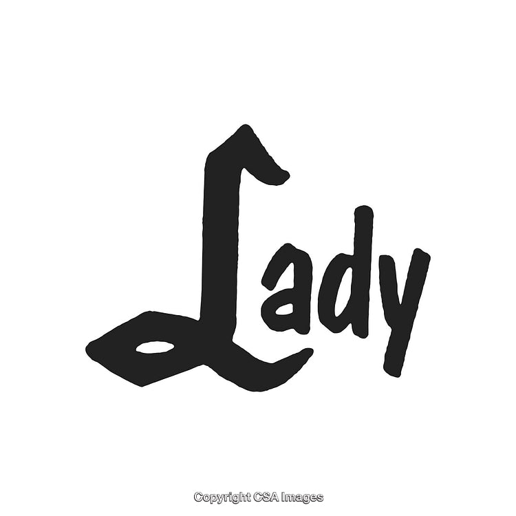 Creative Calligraphy Artwork Spelling the Word Lady in Bold Black Design