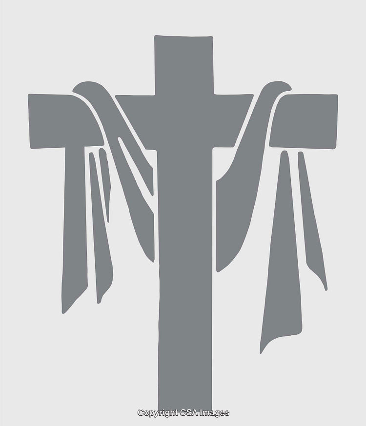 Minimalistic Line Art Illustration of a Draped Cross Symbol