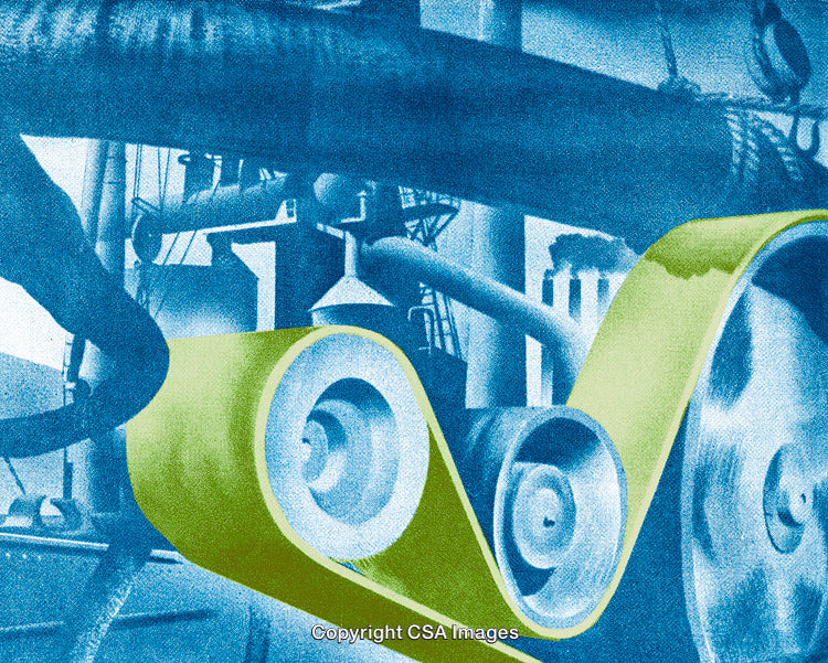 Mechanical Gears and Conveyor Belt in Industrial Art Style