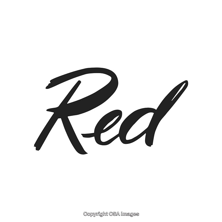 Stylish Black Calligraphy Red Text on White Background