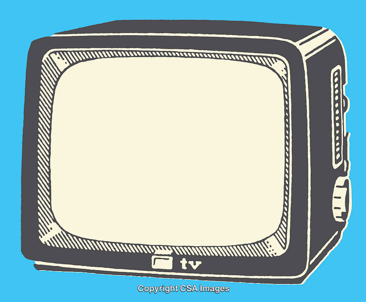 Retro Style Television Drawing with Vibrant Background Color