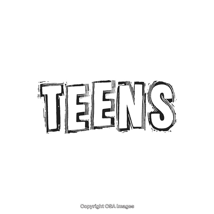 Handdrawn Typography Featuring the Word 'Teens' in Bold and Creative Style