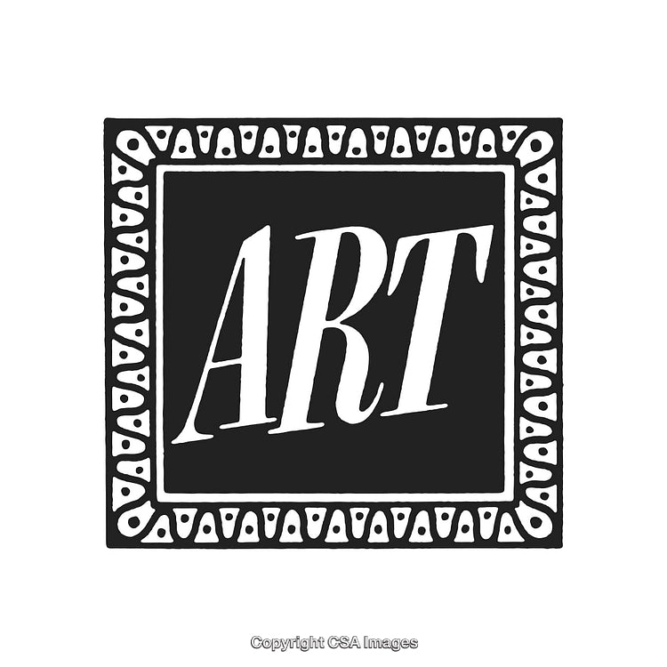 Black and White Illustration of Typography with Artistic Design Frame