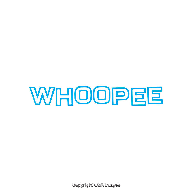 Bright Blue Text Design Featuring the Word Whoopee on a White Background