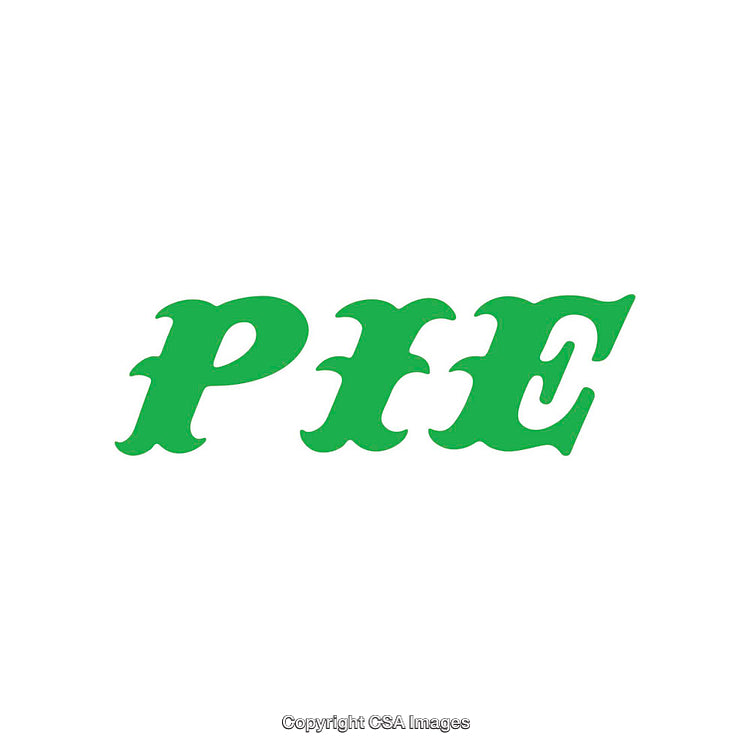 Simple Green Pie Word Design on a White Background