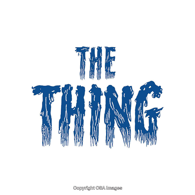 Blue Dripping Font Display of The Thing Typography Design