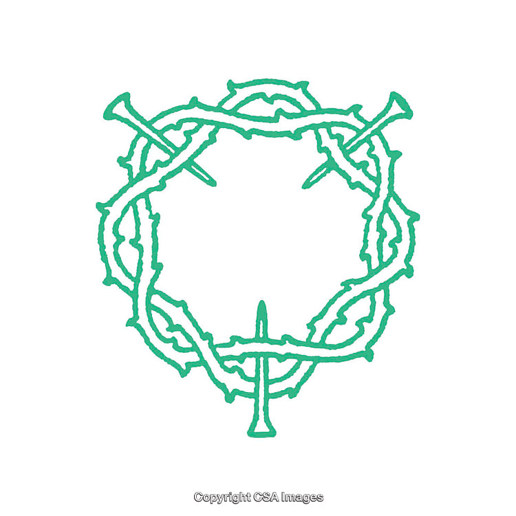 Symbolic Illustration of Thorns and Nails in a Minimalistic Style