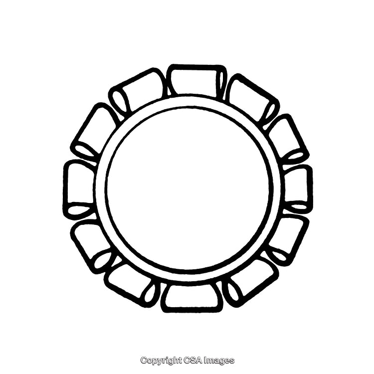 Circular Black And White Border With Geometric Shapes