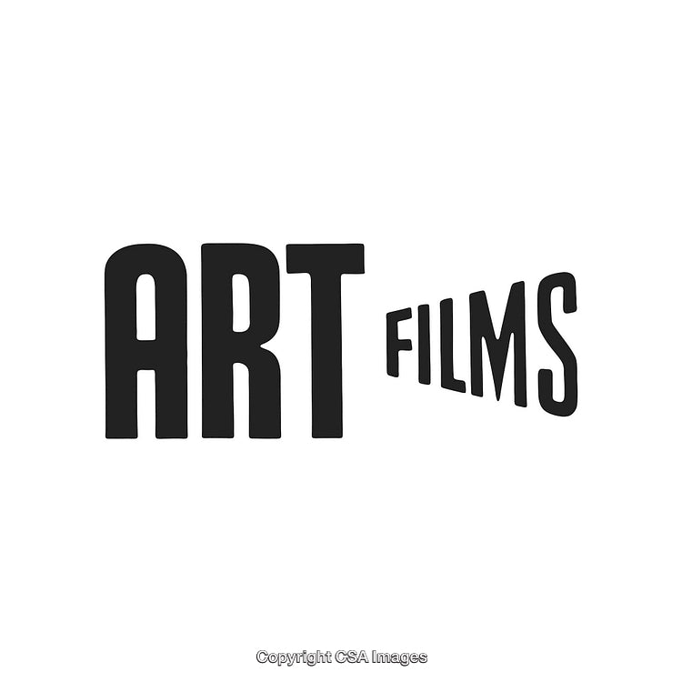 Minimalistic Black and White Art Films Logo Design on White Background