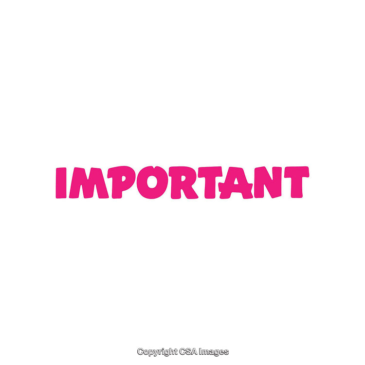Important in Bold Pink Fonts on White Background for Statements