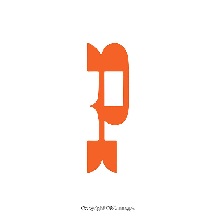 Abstract Orange Letter P Design on a White Background