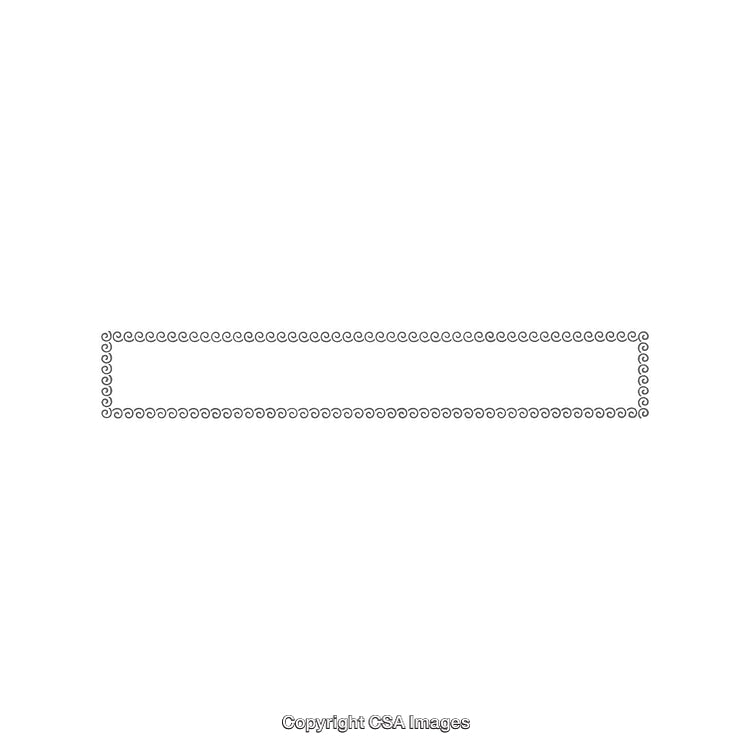 Decorative Rectangular Design With Ornamental Spiral Borders on White Background