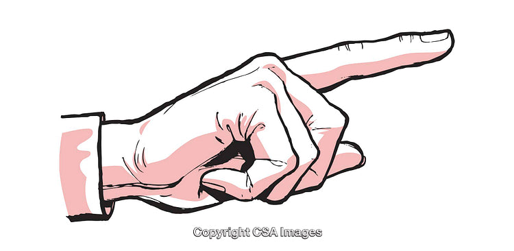 Illustrated Finger Pointing Hand Gesture in Pink Tones