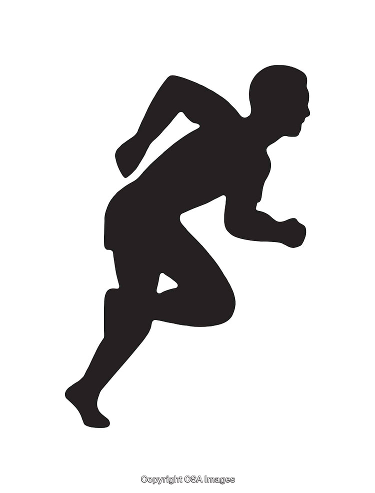 Black Silhouette of a Running Person Depicting Motion and Energy