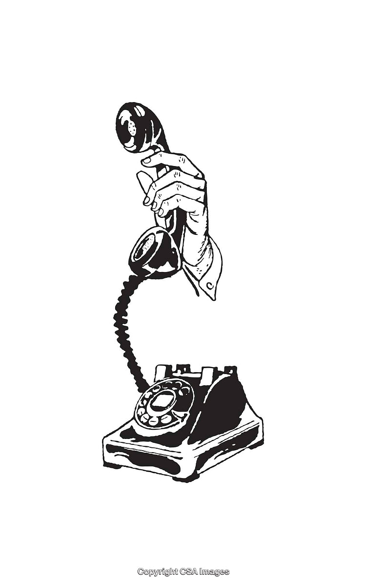 Vintage Rotary Phone Illustration with Classic Elegant Design Elements