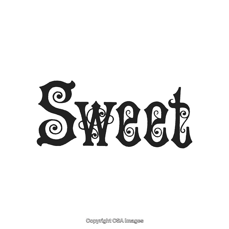 Stylized Typography Artwork Depicting The Word 'Sweet' in Whimsical Font Design
