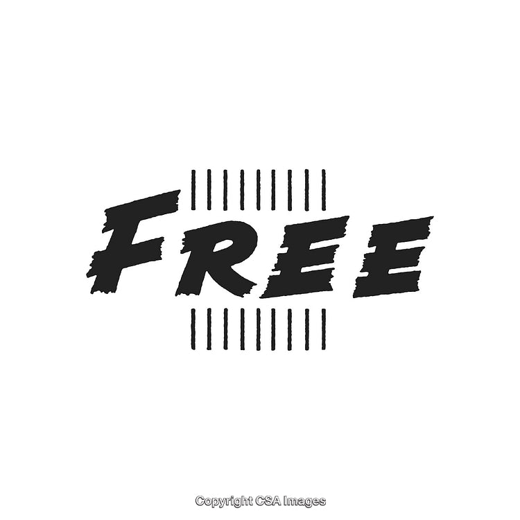 Bold Text Displaying the Word Free with Striking Line Art Design