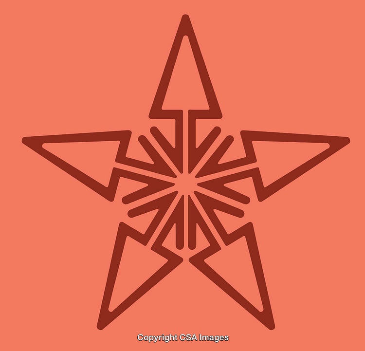 Geometric Star Design Featuring Arrows and Modern Linear Patterns