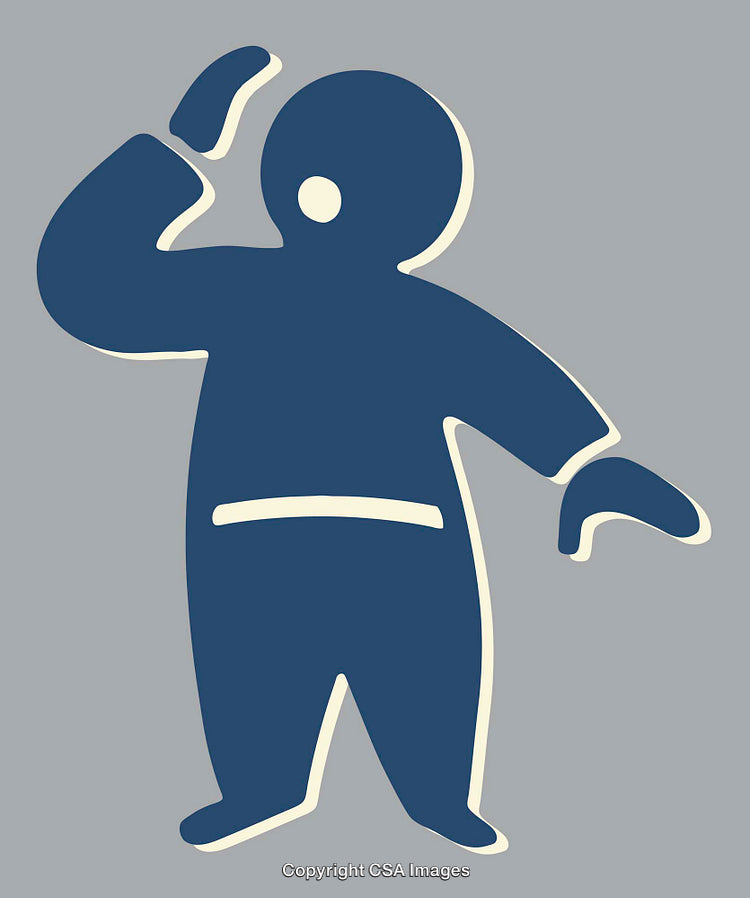 Abstract Line Illustration of a Human Silhouette on a Gray Background