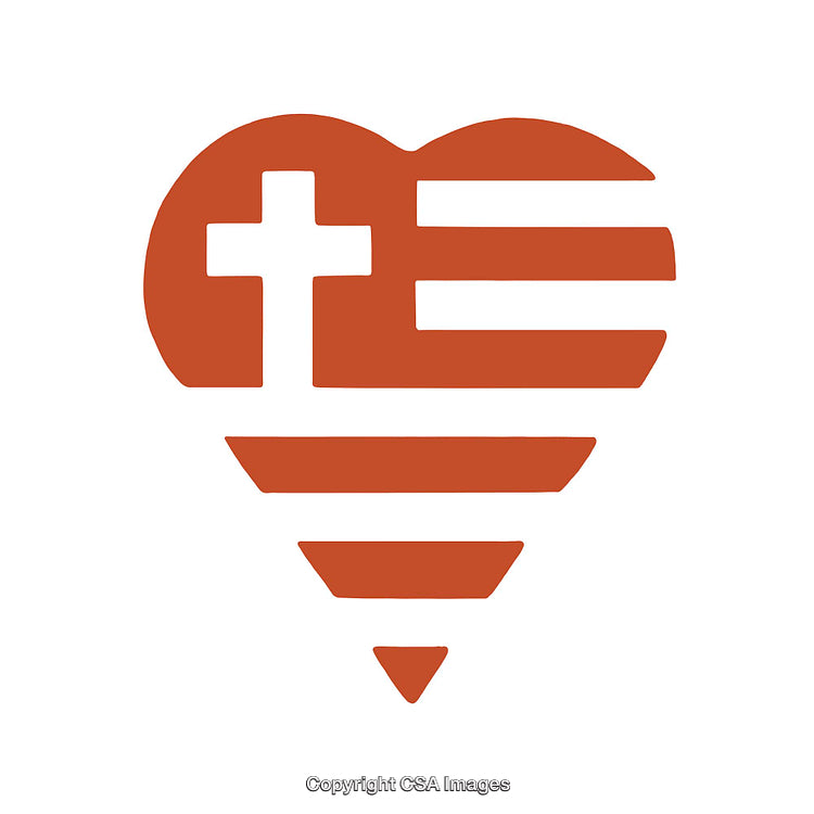 Heart Icon Featuring Cross Symbol With Simple Design Elements