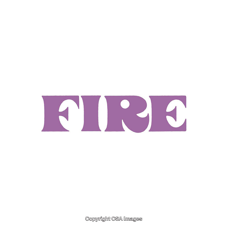 Bold Purple Typography Featuring the Word 'Fire' on White Background