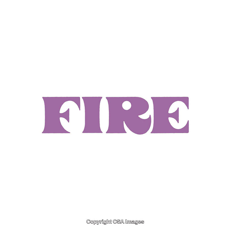 Bold Purple Typography Featuring the Word 'Fire' on White Background