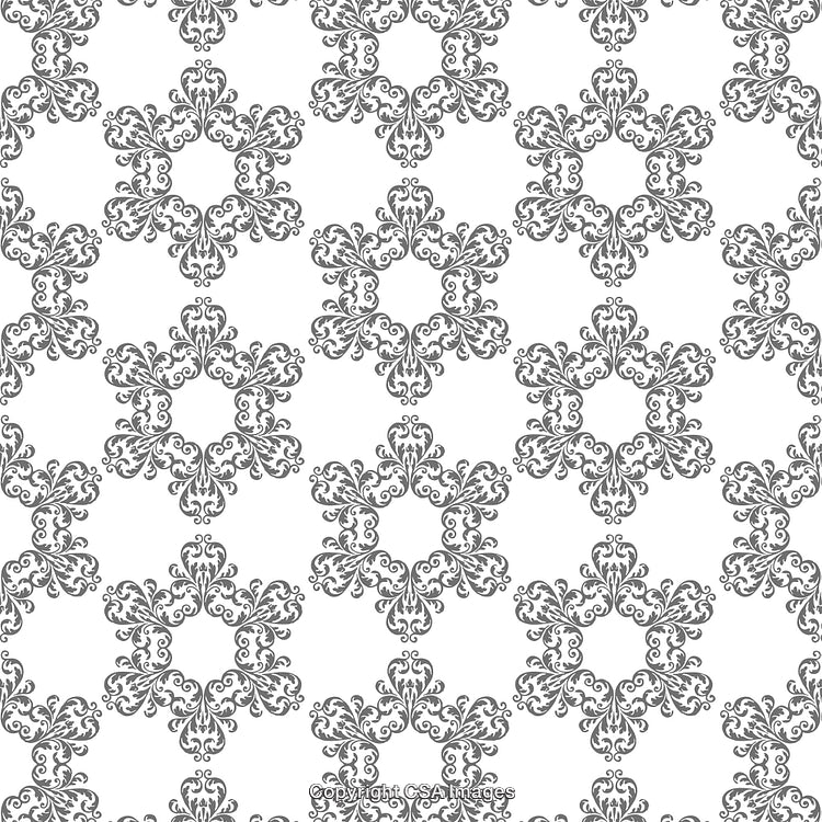 Elegant Pattern with Intricate Curves and Symmetrical Repeated Design