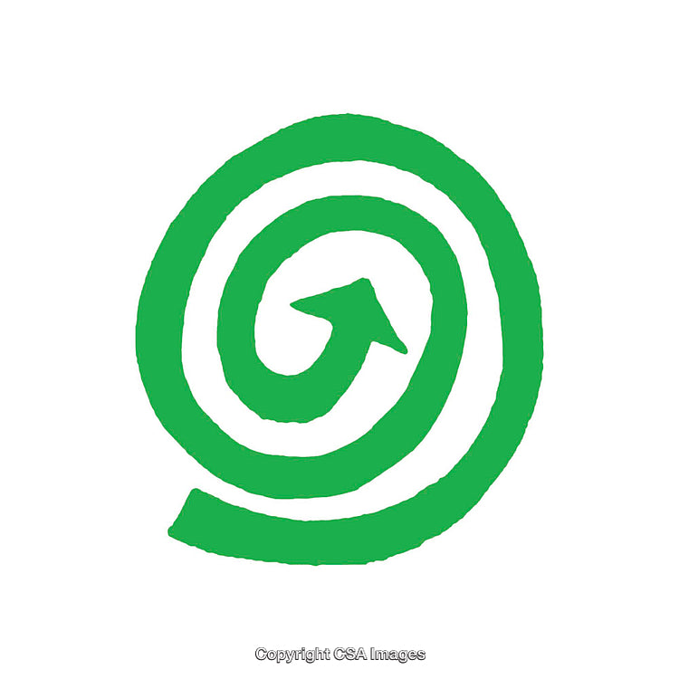 Green Spiral Logo with Arrowpoint Design and White Background