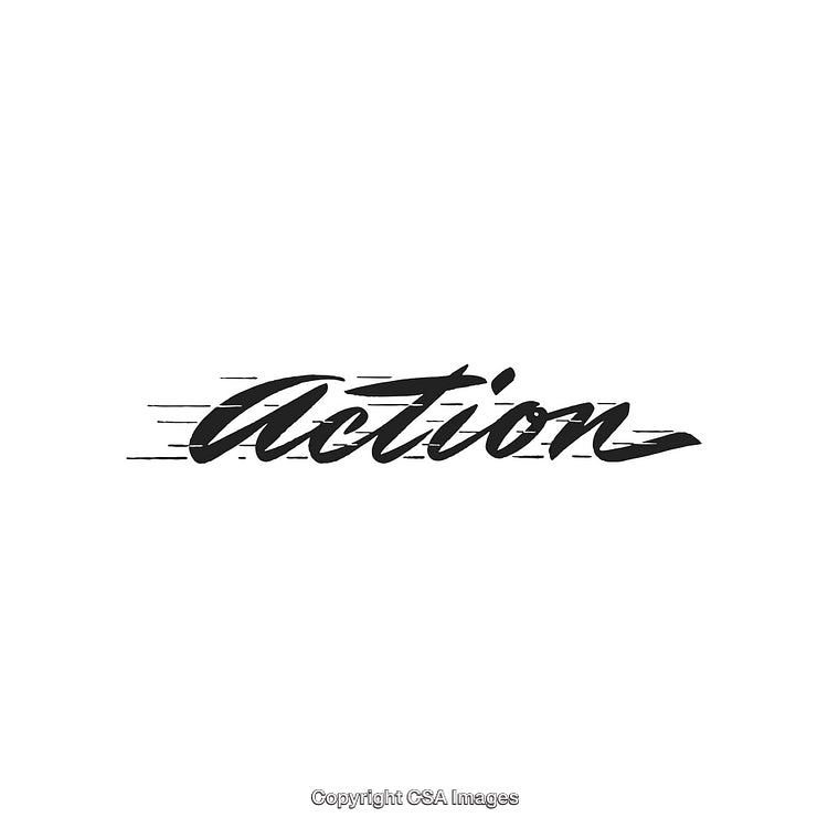 Modern Bold Typography Design Featuring the Word 'Action' in Dynamic Style