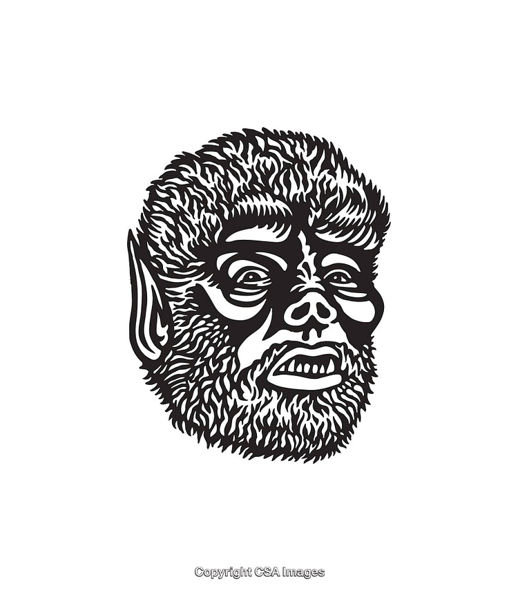 Black and White Line Art Illustration of a Fantastic Creature