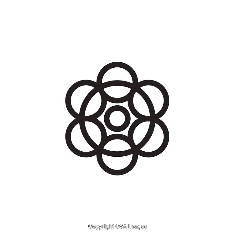 Abstract Geometric Icon Featuring Overlapping Circles and Symmetry