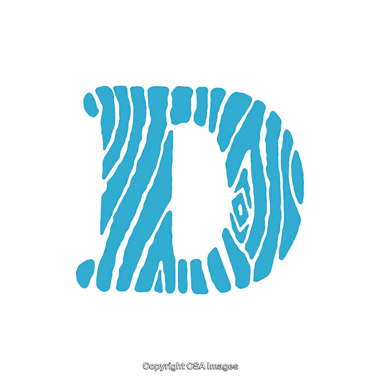 Unique Blue Letter D with Intriguing Design and Artistic Patterns