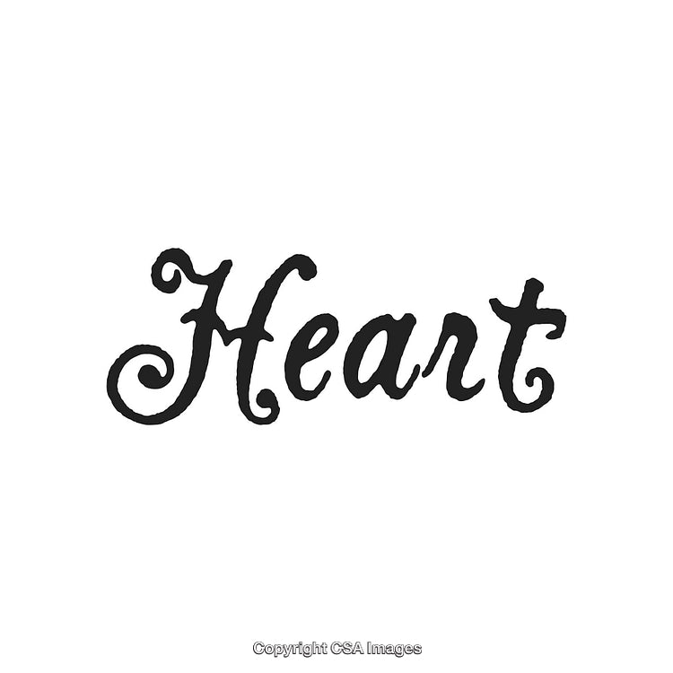 Elegant Handwritten Vector Illustration of the Word 'Heart' in Calligraphy Style