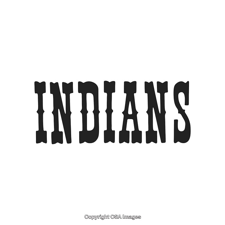 Vintage Typography Featuring the Word 'Indians' in Dramatic Western Style Font