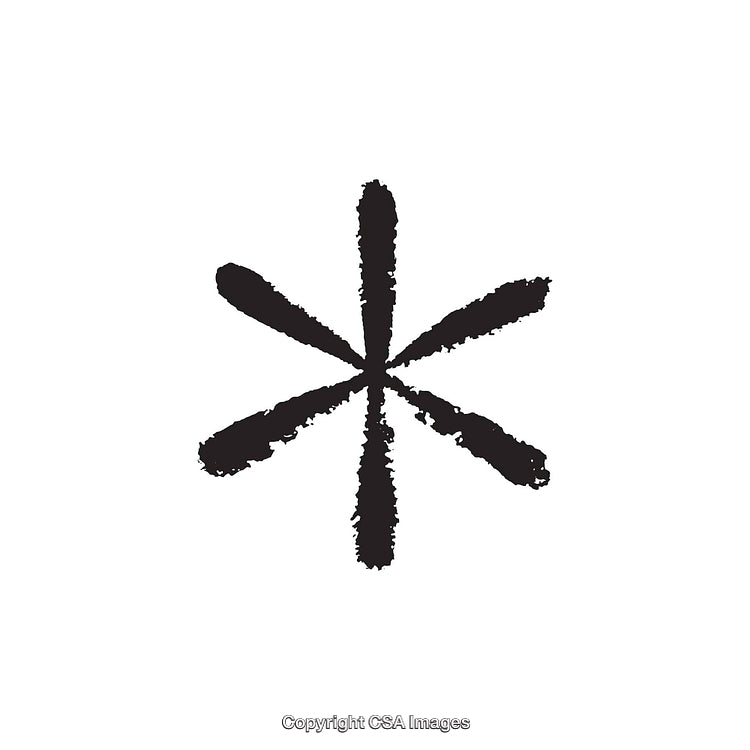 Abstract Black Asterisk Shape on a White Background