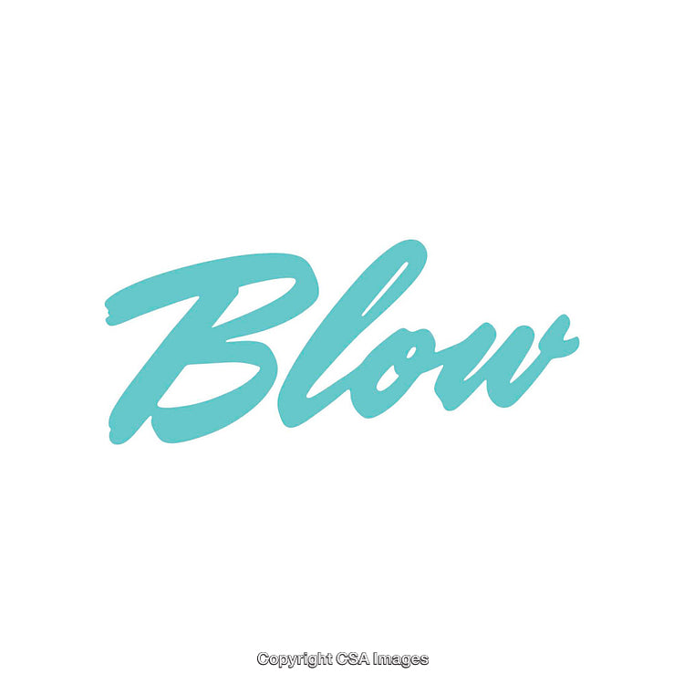 Stylized Sky Blue Handlettered Word Artwork on a Clean White Background