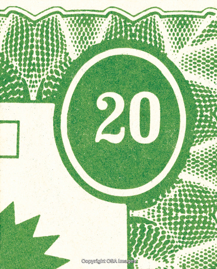 Green Number 20 Design with Intricate Patterned Background