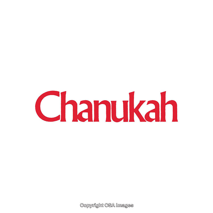 Red Text Featuring The Word Chanukah on White Background