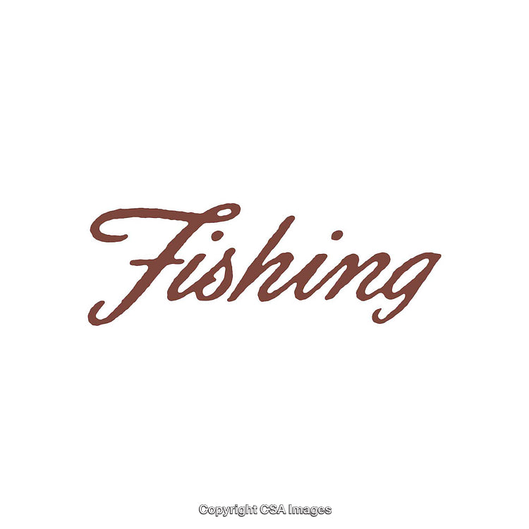 Elegant Brown Typography Depicting the Word 'Fishing' on White Background