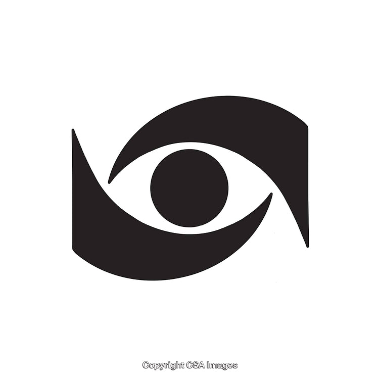 Abstract Black and White Icon Featuring an Eye Symbol Design